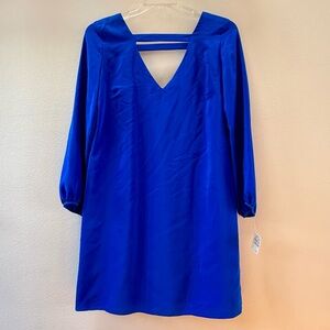 Elegant Blue V-Neck Slip Dress